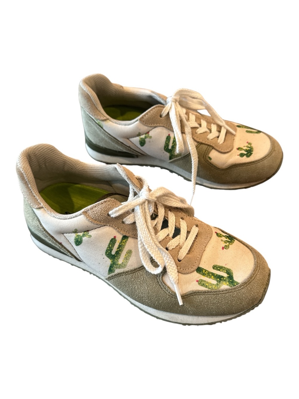 INKKAS Prickly Jogger Cactus Print Retro Sneakers Desertcore Shoes Size 8